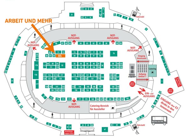 Hallenplan der Job- und Weiterbildungsmesse 2019 in der Barclaycard Arena Hamburg